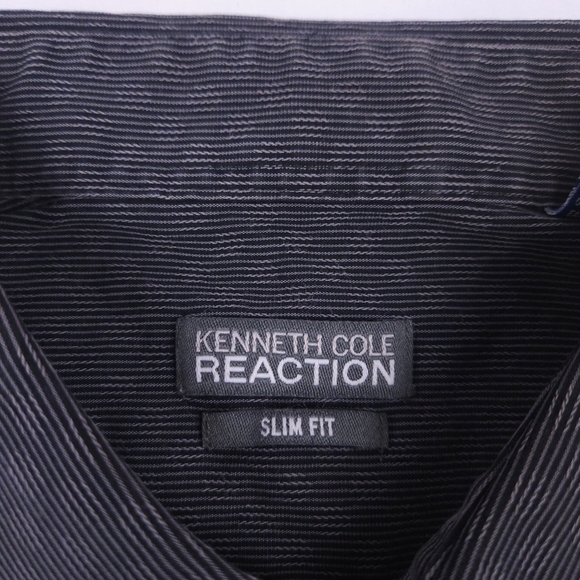 Kenneth Cole Reaction Men's Black Patterned Shirt Size 16 1/2  34-35 - Picture 2 of 5